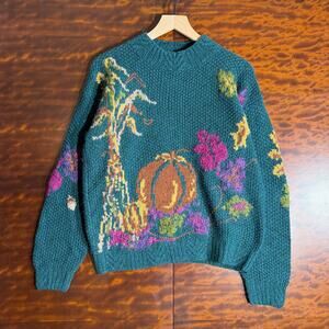 80s Womens Woolrich Pumpkin Sweater M